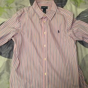 Pink Ralph Lauren Button Down Shirt- Youth XL